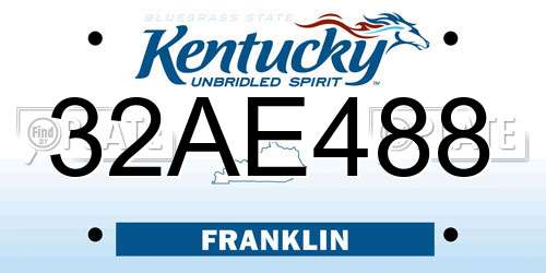 32AE488 Kentucky License Plate