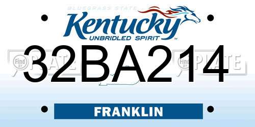 32BA214 Kentucky License Plate