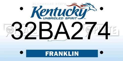 32BA274 Kentucky License Plate