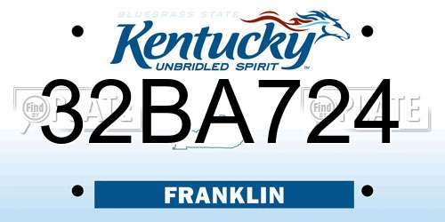 32BA724 Kentucky License Plate