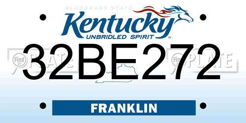 32BE272 Kentucky License Plate