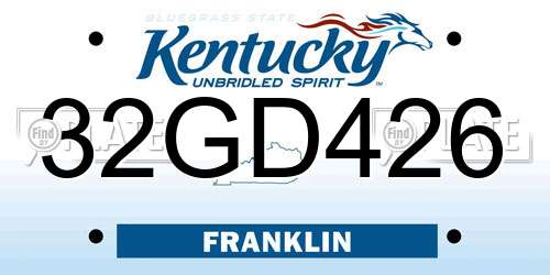 32GD426 Kentucky License Plate