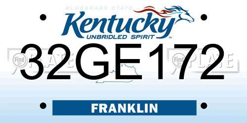 32GE172 Kentucky License Plate