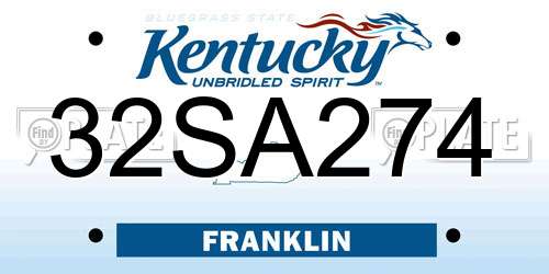 32SA274 Kentucky License Plate