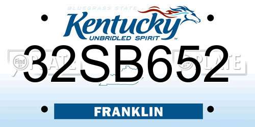 32SB652 Kentucky License Plate