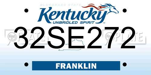 32SE272 Kentucky License Plate