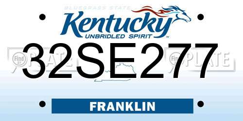 32SE277 Kentucky License Plate