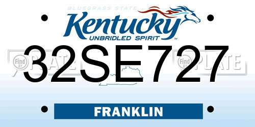 32SE727 Kentucky License Plate