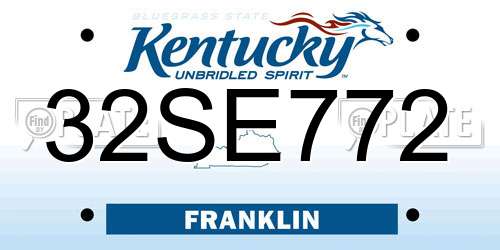 32SE772 Kentucky License Plate