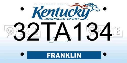 32TA134 Kentucky License Plate