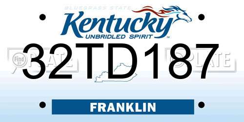 32TD187 Kentucky License Plate