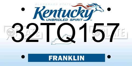 32TQ157 Kentucky License Plate