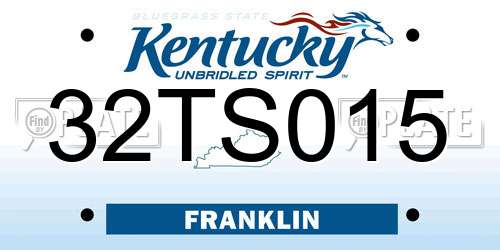 32TS015 Kentucky License Plate