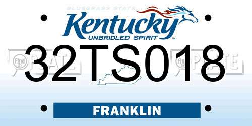 32TS018 Kentucky License Plate