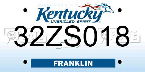32ZS018 Kentucky License Plate
