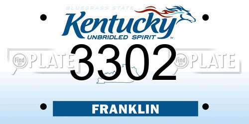 3302 Kentucky License Plate