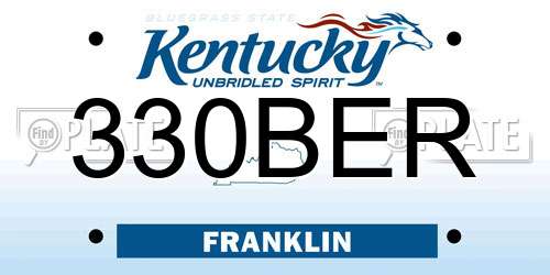 330BER Kentucky License Plate