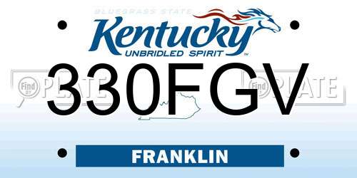 330FGV Kentucky License Plate