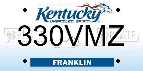 330VMZ Kentucky License Plate