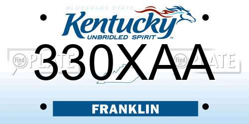 330XAA Kentucky License Plate