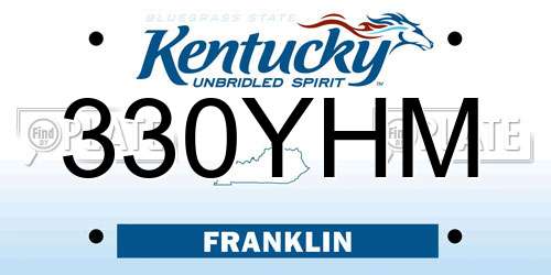 330YHM Kentucky License Plate