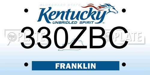 330ZBC Kentucky License Plate