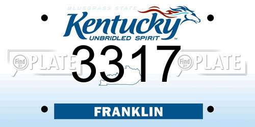 3317 Kentucky License Plate