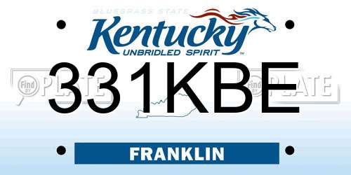 331KBE Kentucky License Plate
