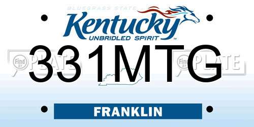 331MTG Kentucky License Plate