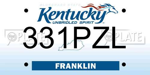 331PZL Kentucky License Plate