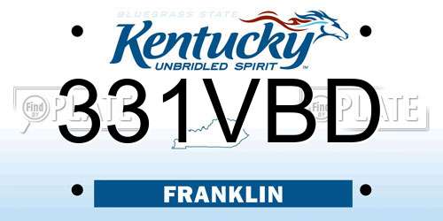 331VBD Kentucky License Plate