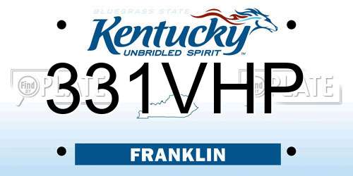 331VHP Kentucky License Plate