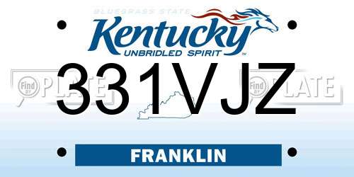 331VJZ Kentucky License Plate