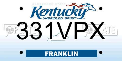 331VPX Kentucky License Plate