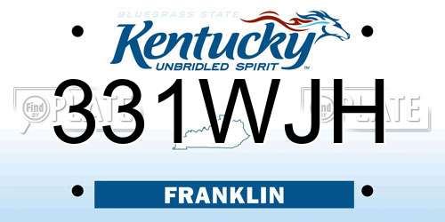 331WJH Kentucky License Plate
