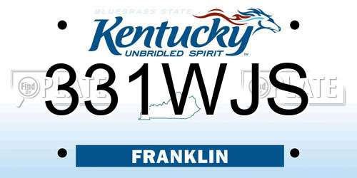 331WJS Kentucky License Plate