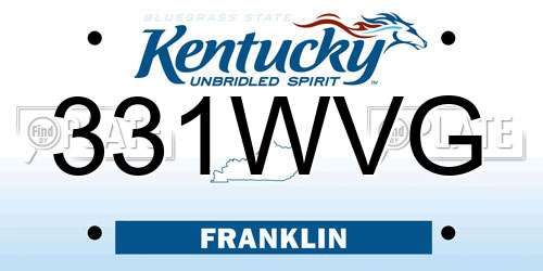 331WVG Kentucky License Plate