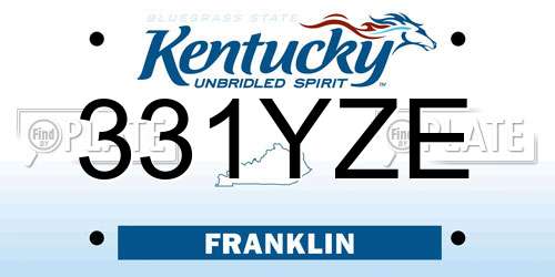 331YZE Kentucky License Plate
