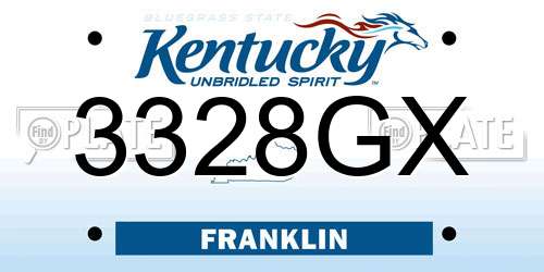 3328GX Kentucky License Plate