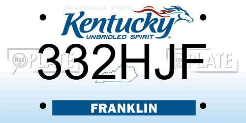 332HJF Kentucky License Plate