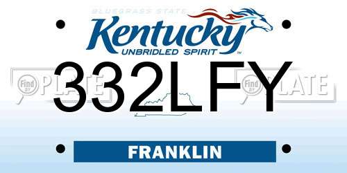 332LFY Kentucky License Plate
