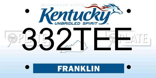 332TEE Kentucky License Plate