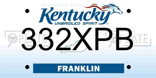 332XPB Kentucky License Plate