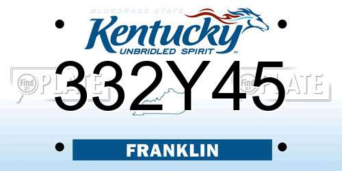 332Y45 Kentucky License Plate