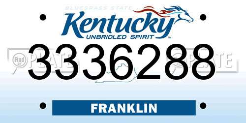 3336288 Kentucky License Plate