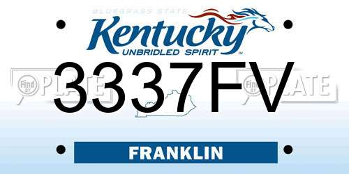 3337FV Kentucky License Plate