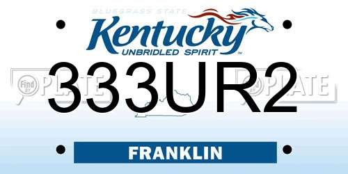 333UR2 Kentucky License Plate