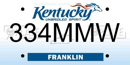 334MMW Kentucky License Plate