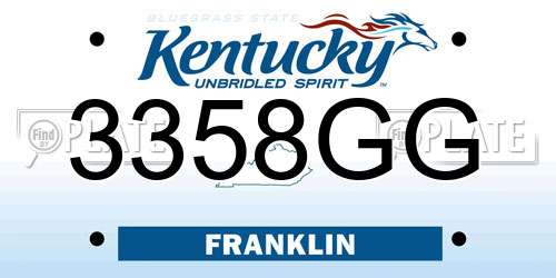 3358GG Kentucky License Plate