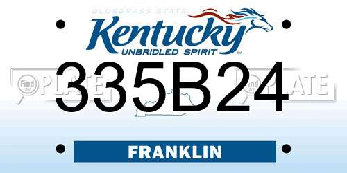 335B24 Kentucky License Plate